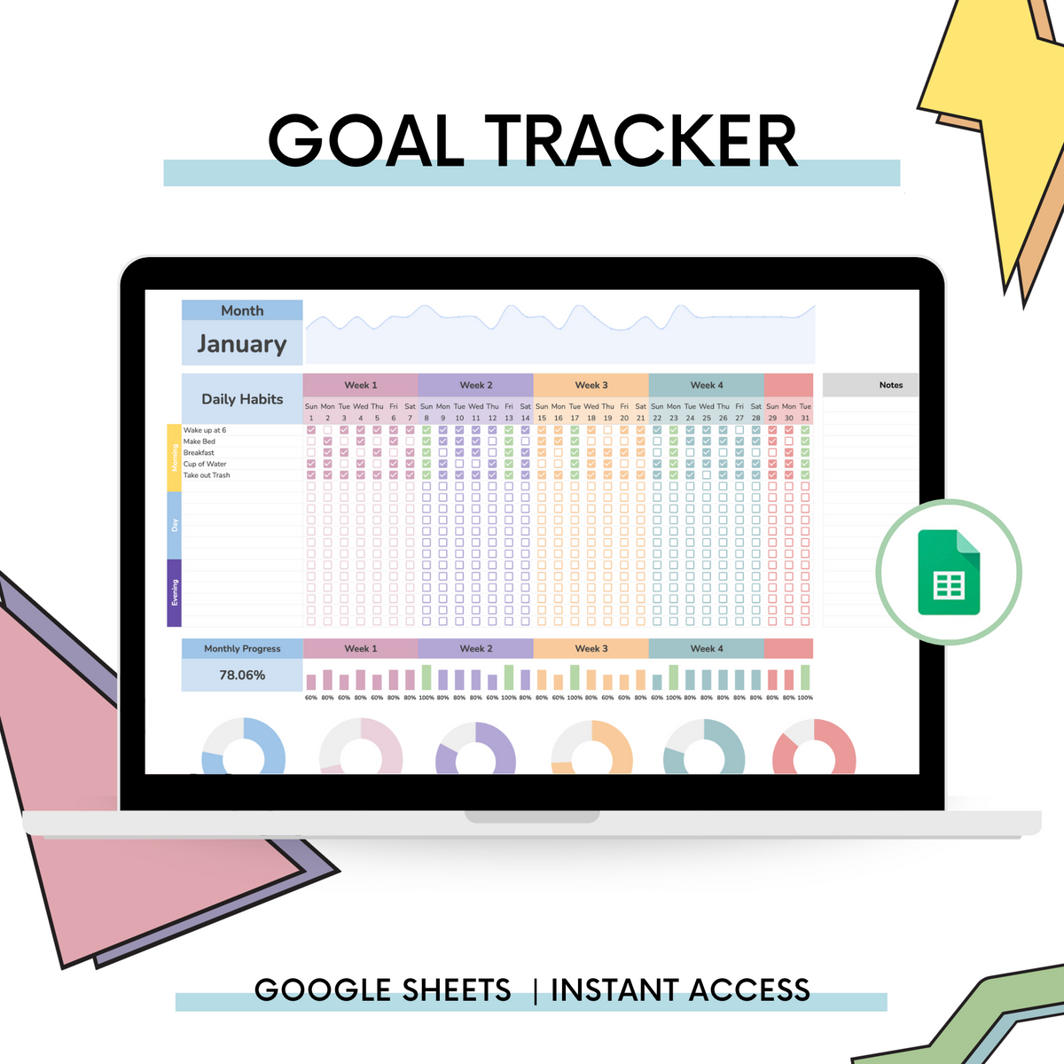 Goal Tracker - Google Sheets Template – The Savvy Simpsons