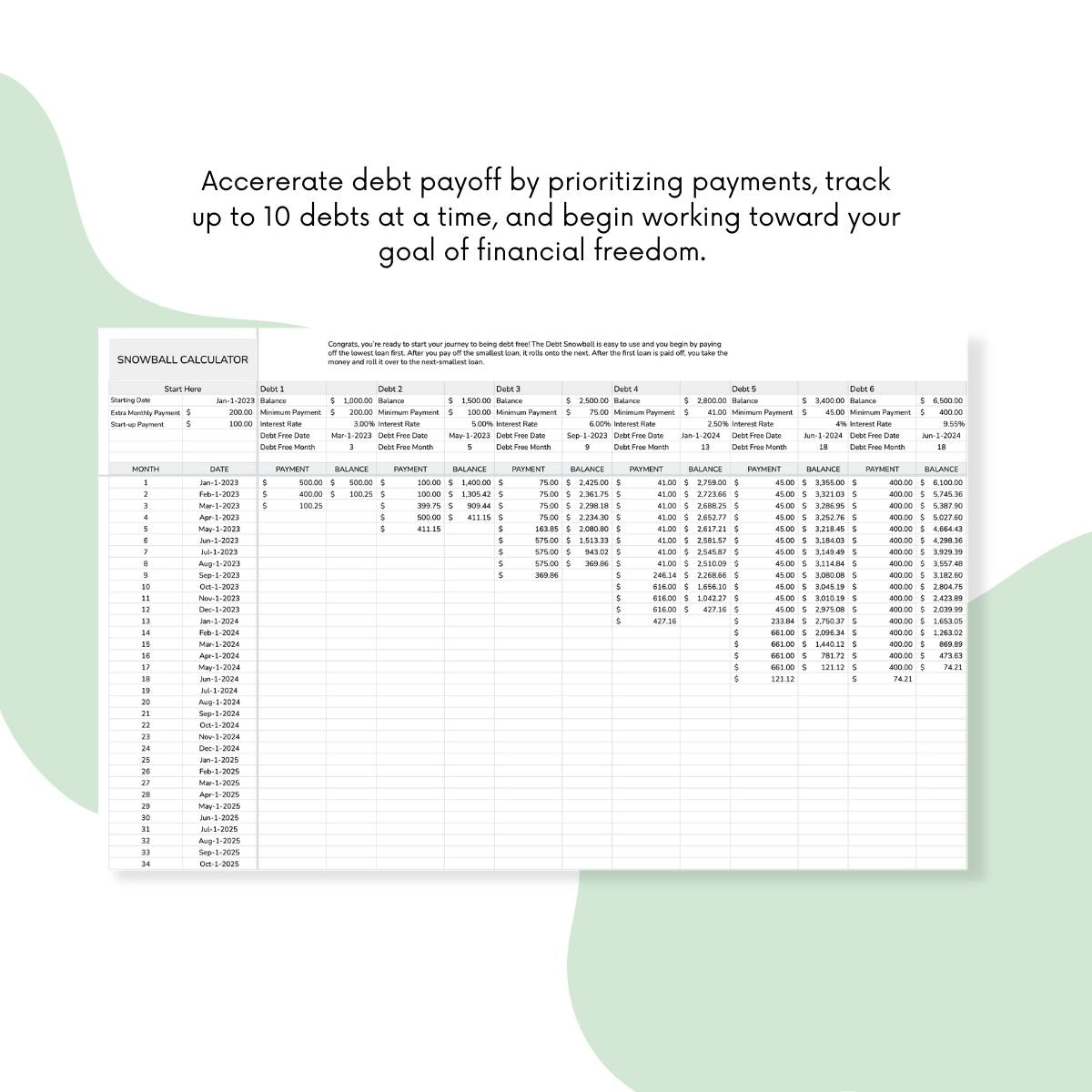 Debt Snowball Calculator